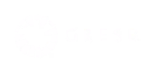 GRESB text next to a circular logo with segmented white bars on a transparent background.