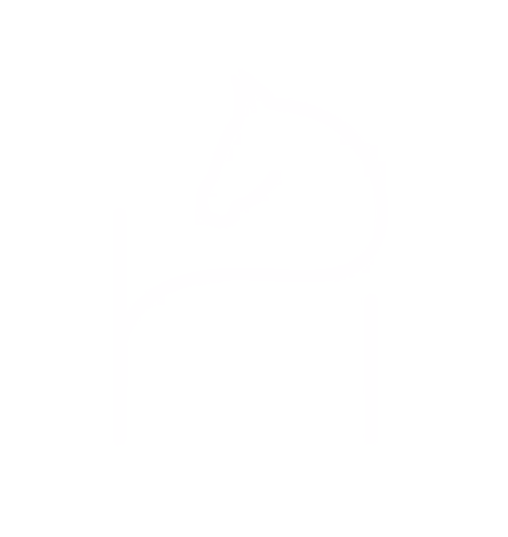 White line drawing of a horse head and body formed by minimalist continuous lines.