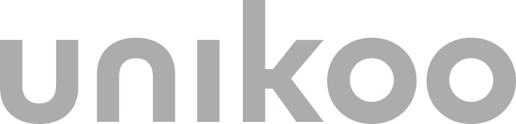 The word 'unikoo' in bold gray lowercase letters on transparent background.